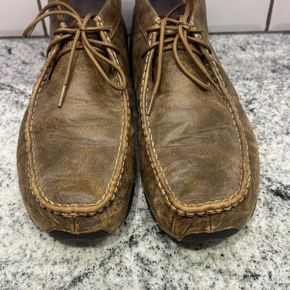 Twisted X Mens 13M Driving Mocs Distressed Brown‎ Leather Chukka Shoes MDM0003